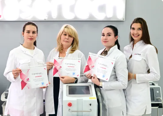 Четыре выпускницы обучения LASERTECH